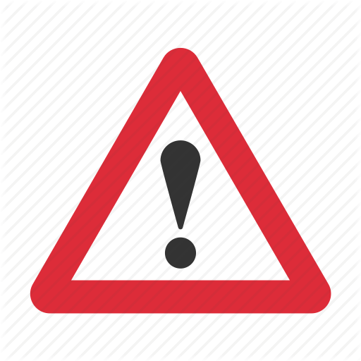 Triangular traffic warning sign icon