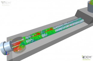 Particle traces in fullscale DEM simulation of a ConsiGma 1 TSG